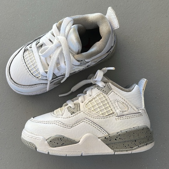 Nike Air Jordan 4 IV Retro White Oreo Toddler Sneakers BQ7670-100 Size 6C - Picture 16 of 16